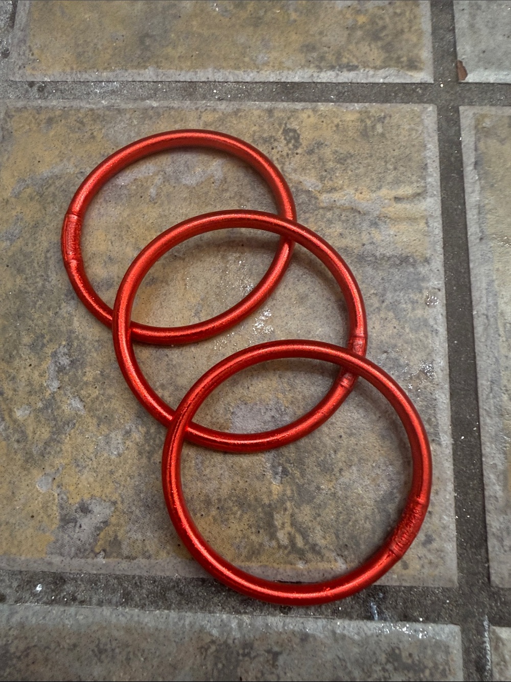 BudhaGirl Set of 3 Metallic Red Bangles